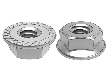 ASME B18.2.2.12 スプライン歯付き六角フランジナット（滑り止め歯付き）